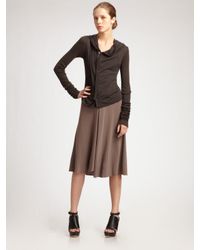 Rick Owens Lilies | Brown Hooded Zip Front Jacket | Lyst