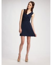 Theory | Blue Wrap-around Stretch Dress | Lyst