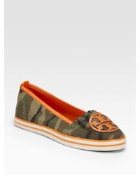 Tory Burch | Green Canvas Sneakers | Lyst