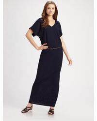Vince | Blue Belted Maxi Dress | Lyst