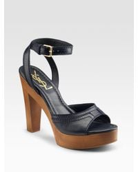 Saint Laurent | Blue Essaouira Sandals | Lyst