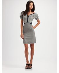 Z Spoke by Zac Posen | Blue Houndstooth Stretch Wool Day Dress | Lyst