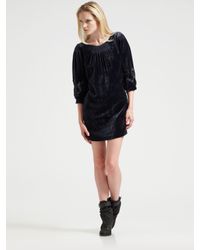 Sophie Theallet | Black Velvet Three-quarter Sleeve Tunic Dress | Lyst