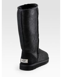 black leather uggs tall