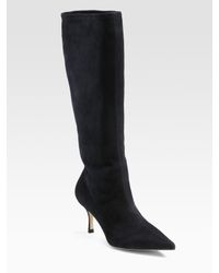 Jimmy Choo | Black Ice Stretch Suede Boots | Lyst