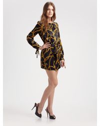 MILLY | Black Simone Long Sleeve Dress | Lyst