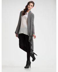 Alice + Olivia | Gray Drape Cardigan | Lyst