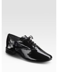 Repetto | Black Zizi Femme Patent Leather Lace-up Flats | Lyst