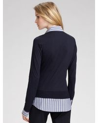 Theory | Blue Jileda Shirt/sweater Combo Top | Lyst