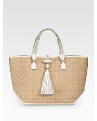 Anya Hindmarch | Natural Large Raffia Nappa Inman Top Handle Bag | Lyst