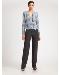 Armani | Blue Rose Plissé Silk Jacket | Lyst
