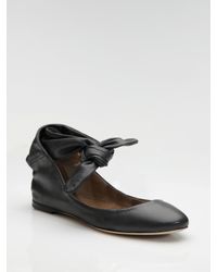 black ankle wrap flats