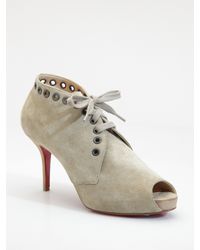 Christian Louboutin | Natural Desertiko Suede Ankle Boots | Lyst