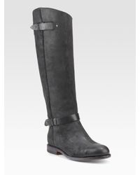 Rag & Bone | Black Abbey Suede & Leather Riding Boots | Lyst