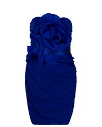 Notte by Marchesa | Blue Pleated Ruffle Dress | Lyst