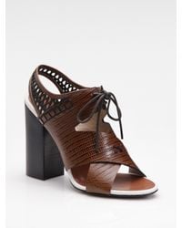 Proenza Schouler | Brown Lace-up Leather Slingback Sandals | Lyst