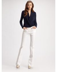Theory | Blue Vicky Draped Jersey Top | Lyst