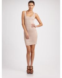 Ralph Lauren Black Label | Pink Silk Cable Knit Tank Dress | Lyst