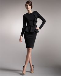 Valentino | Black Knit Godet-back Pencil Skirt | Lyst