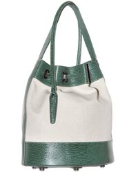 Bally | White Canvas and Textured Leather Shoulder Bag | Lyst