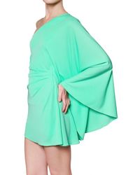 DSquared² | Green One Shoulder Viscose Crepe Jersey Dress | Lyst