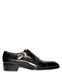 Max Verre | Black Buckled Brushed Calfskin Lace-up Shoes for Men | Lyst