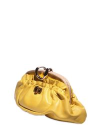 Nina Ricci | Yellow Lambskin Python Piping Clutch | Lyst