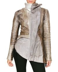 Trosman | Gray Printed Leather Leather Jacket | Lyst