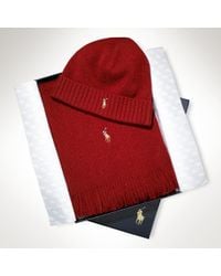 mens polo hat and scarf set