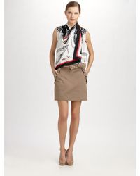 DKNY | White Silk Crepe-de-chine Scarf Blouse | Lyst