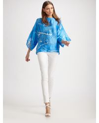 Ralph Lauren Black Label | Blue Vivan Silk Top | Lyst