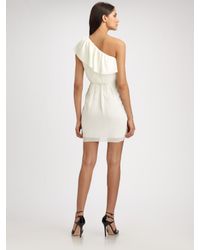 Shoshanna | White One Shoulder Ruffle Dress | Lyst