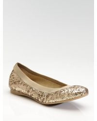 Stuart Weitzman | Metallic Lastikon Glitter Ballet Flats | Lyst