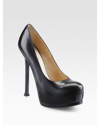 Saint Laurent | Black Tribtoo Platform Pumps | Lyst
