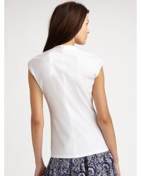 Lafayette 148 New York | Blue Silk Dip-yoke Pleated Skirt | Lyst