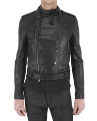 Burberry Prorsum | Black Lambskin Biker Leather Jacket for Men | Lyst