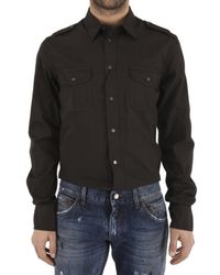 Dolce & Gabbana | Green Military Style Poplin Gold Fit Shirt for Men | Lyst