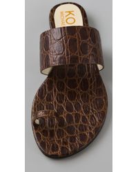 Kors by Michael Kors | Brown Zen Toe Ring Flat Sandals | Lyst