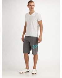 DIESEL | Gray Jersey Lounge Shorts for Men | Lyst