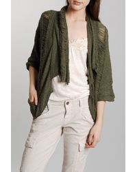 Bliss and Mischief | Green Morro Linen Slub Cardigan in Army | Lyst