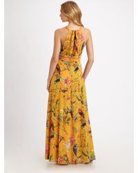 Leifsdottir | Orange Long Floral-print Silk Dress | Lyst