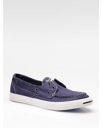 Converse | Blue Jack Purcell Twill Boat Shoes for Men | Lyst