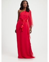 Jay Godfrey | Pink Silk One Shoulder Kimono Dress | Lyst