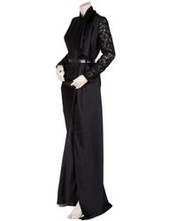Alessandra Rich | Black Sculpted Abaya with Lace Sleeves | Lyst