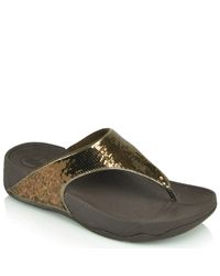 Fitflop | Metallic Electra Sequin Thong Sandal | Lyst