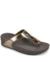 Fitflop | Metallic Pietra Stone Rubber Thong Sandals | Lyst