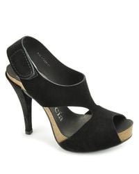 Pedro Garcia | Patty - Black Suede Cork Platform Sandal | Lyst