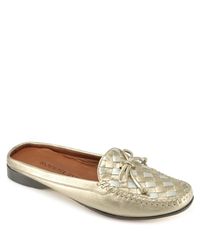 Robert Zur | Bea Mule - Metallic Woven Leather Mule | Lyst