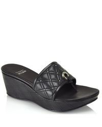 Stuart Weitzman | Quash - Black Quilted Wedge Thong | Lyst