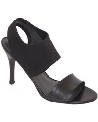 Stuart Weitzman | Stretch Up - Black Leather / Fabric Sandal | Lyst
